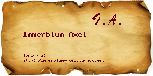 Immerblum Axel névjegykártya